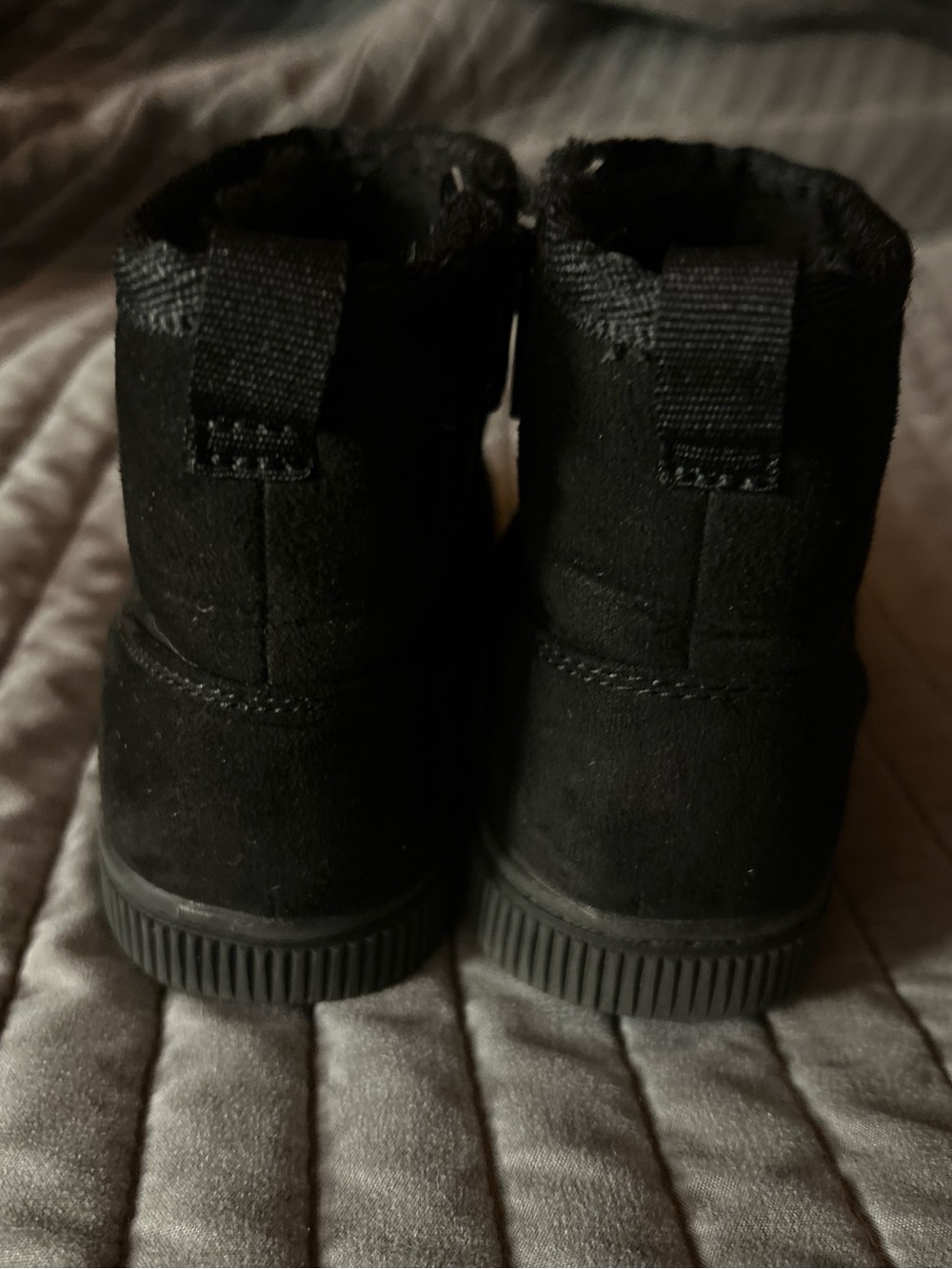 Cat & Jack Kids Black Suede Ankle Boots - Picture 4 of 6